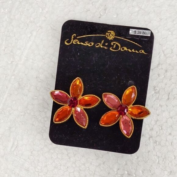 Vintage Senso di Donna Clip Earrings‎ - Picture 1 of 3